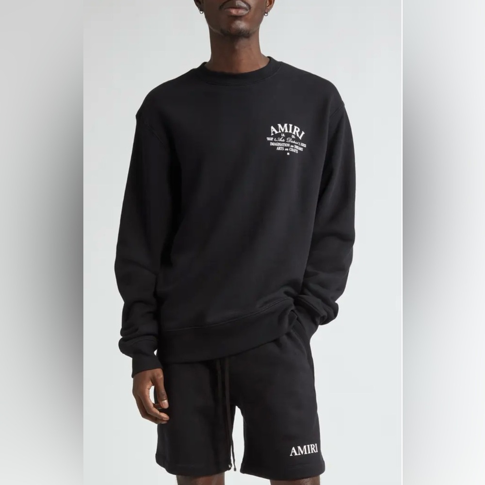 AMIRI Arts District Cotton Crewneck Graphic Sweatshirt